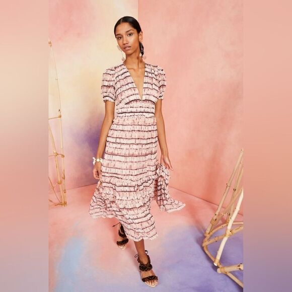 Ulla Johnson Elodie Blush Tie Dye Dress Size 2